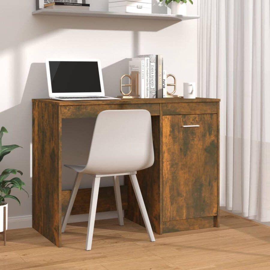 VidaXL Bureau spaanplaat 100x50x76 cm kleur smoked eiken