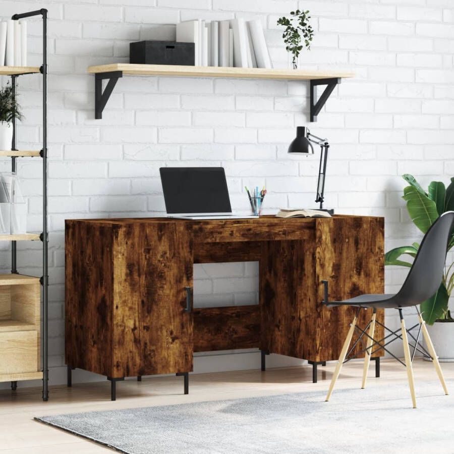 VidaXL Bureau spaanplaat 140x50x75 cm kleur smoked eiken