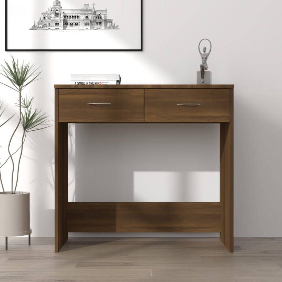 VidaXL Bureau spaanplaat 80x40x75 cm kleur eiken bruin