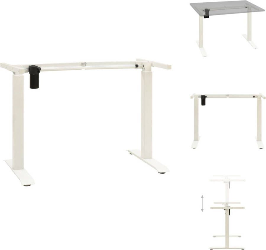 VidaXL Bureauframe Elektrisch Verstelbaar Wit 102-160 cm 71-113 cm Koolstofstaal Bureau