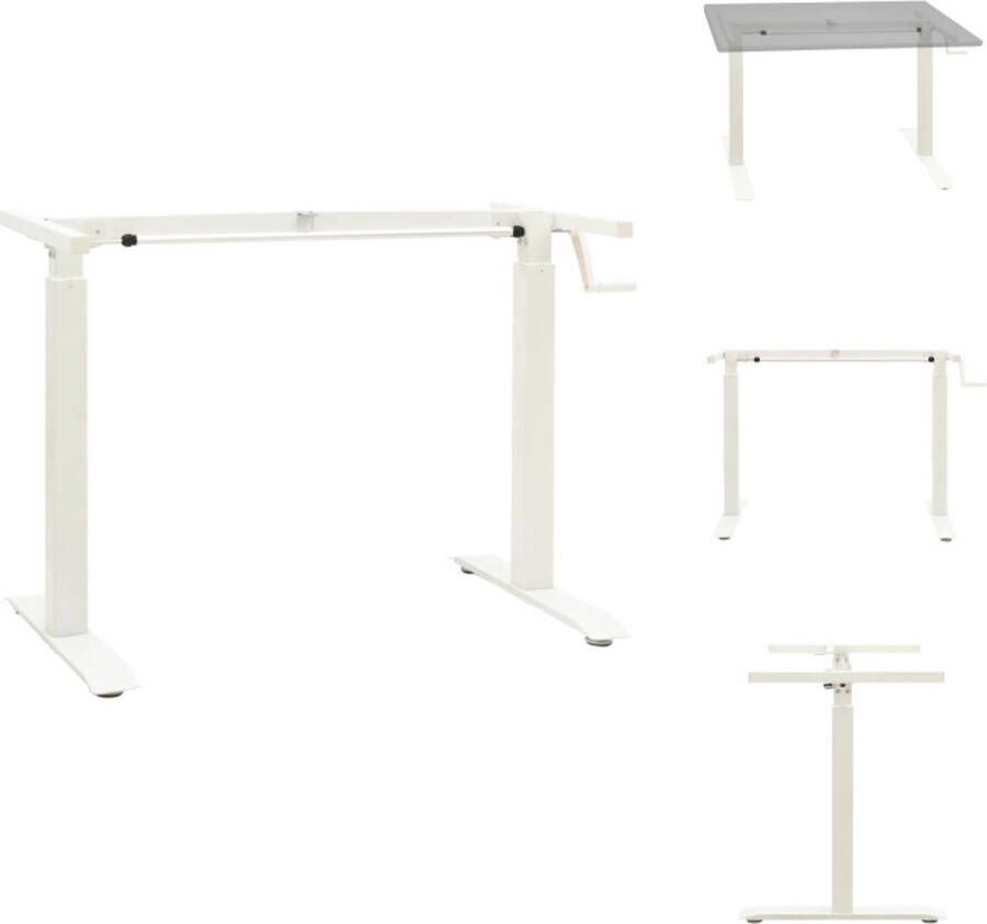 VidaXL Bureauframe Handmatig verstelbaar Verstelbare breedte- 102-160 cm Verstelbare hoogte- 71-113 cm Geschikt voor tafelblad 120-180 cm Kleur- wit Materiaal- koolstofstaal Bureau