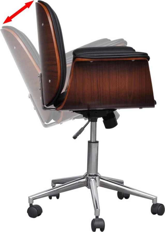 vidaXL Bureaustoel draaibaar gebogen hout en kunstleer