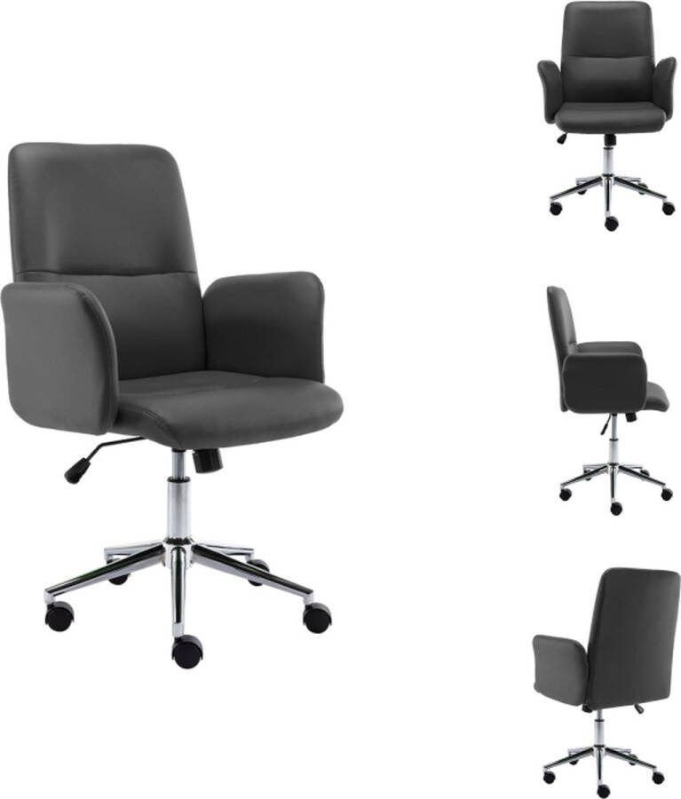VidaXL Bureaustoel Kunstleer 60 x 67 x (97 107) cm Grijs Bureaustoel