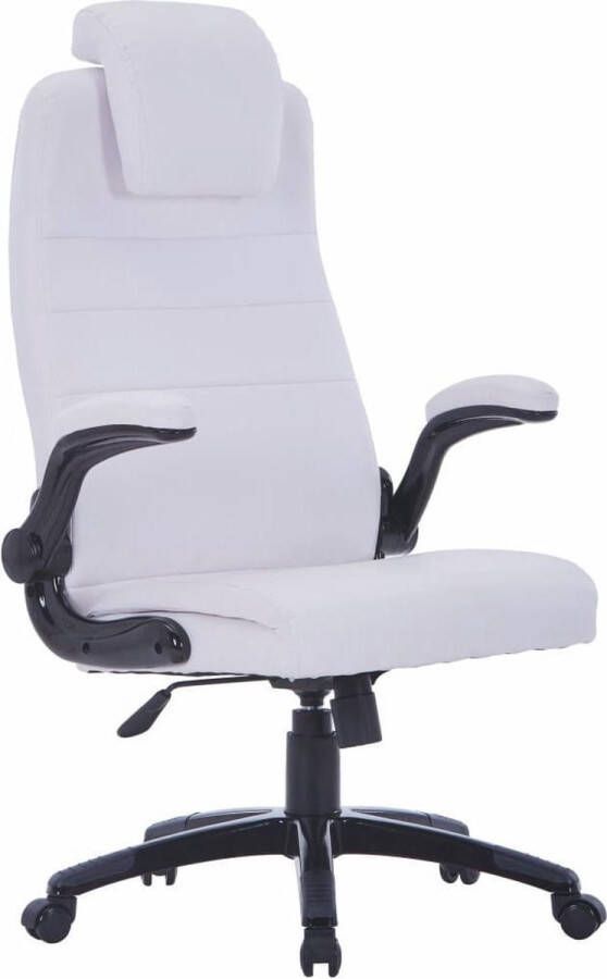 VidaXL Kunstleren bureaustoel(wit verstelbaar )