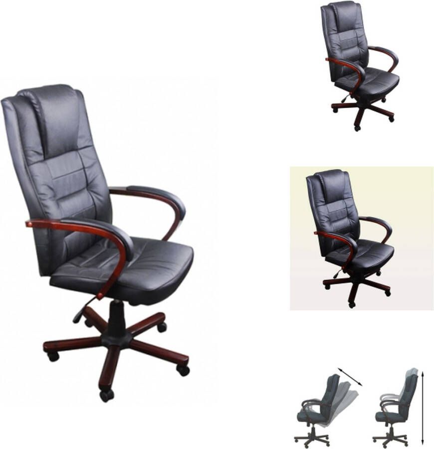 VidaXL Bureaustoel Luxe Zwart 62 x 66 x (115 124) cm Draaibaar en verstelbaar Bureaustoel