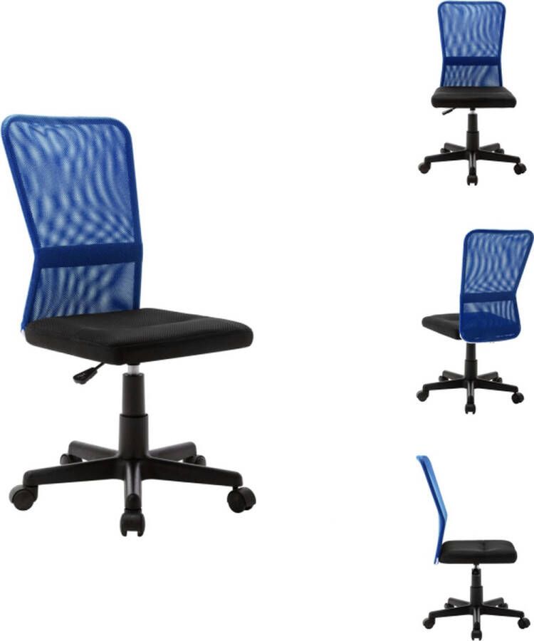 VidaXL Bureaustoel Mesh 44 x 52 x 90 cm zwart blauw Bureaustoel