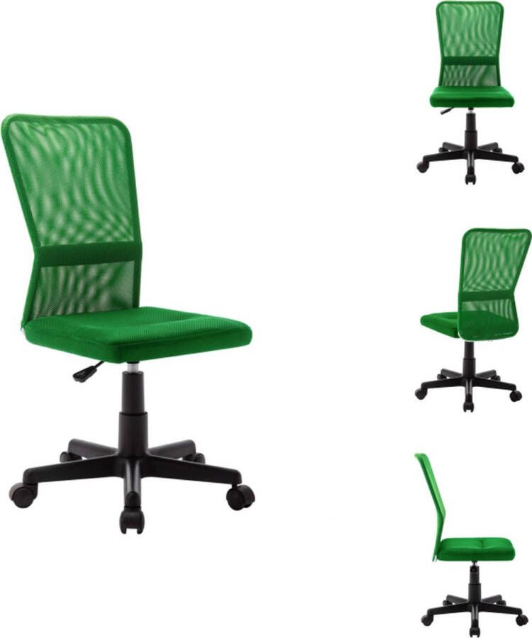 VidaXL Bureaustoel Mesh Groen 44 x 52 x 90-100 cm 360 draaibaar Hoogte verstelbaar Bureaustoel