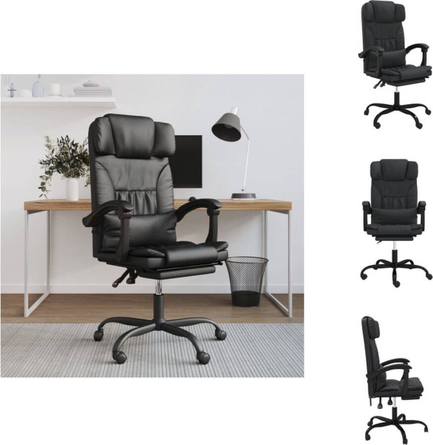VidaXL Bureaustoel Verstelbaar Kunstleer 63x56cm Zwart Bureaustoel