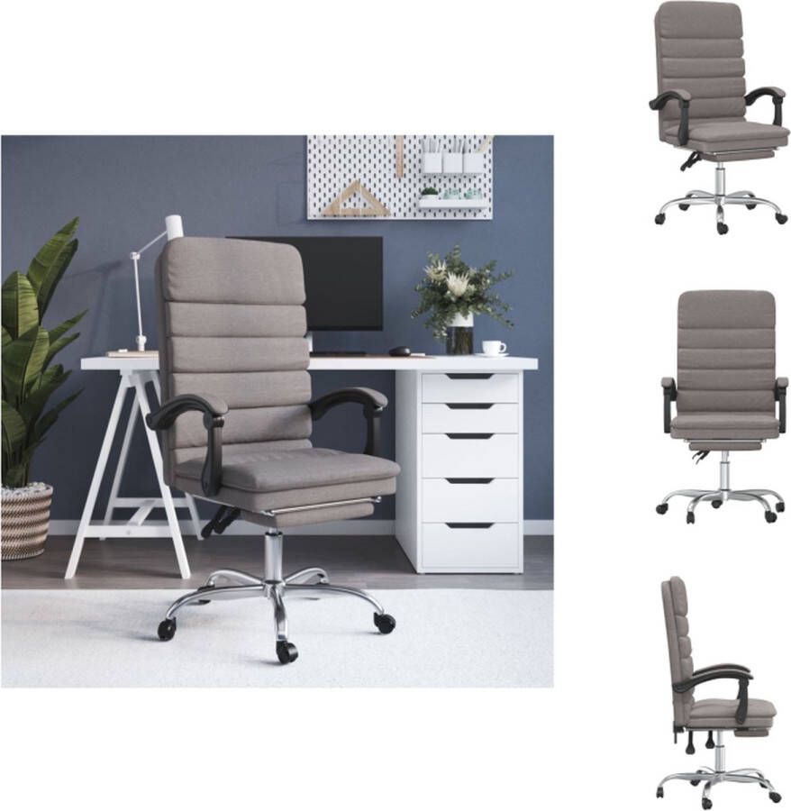 VidaXL bureaustoel Verstelbaar Taupe 63 x 56 cm Massagefunctie Bureaustoel