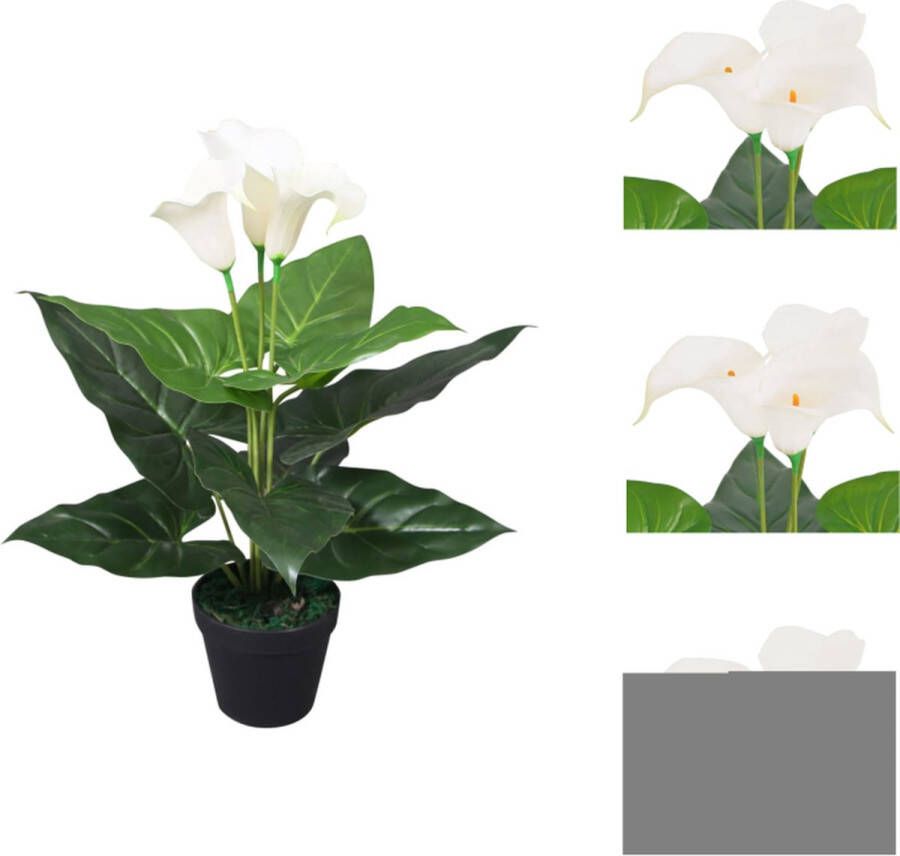 VidaXL Calla Le Lie Kunstplant 45cm Realistische details Duurzaam Inclusief pot Kunstplant