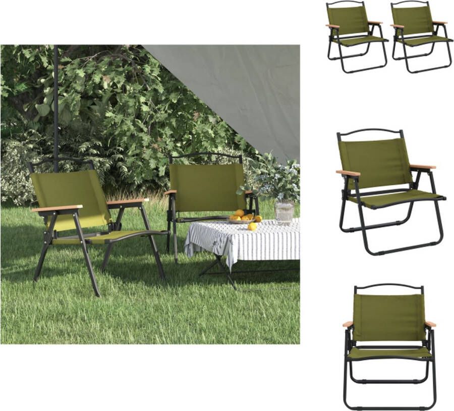 VidaXL Campingstoel Groen 54 x 43 x 59 cm Lichtgewicht Duurzaam Oxford Stof Inklapbaar 2 Stuks Tuinstoel