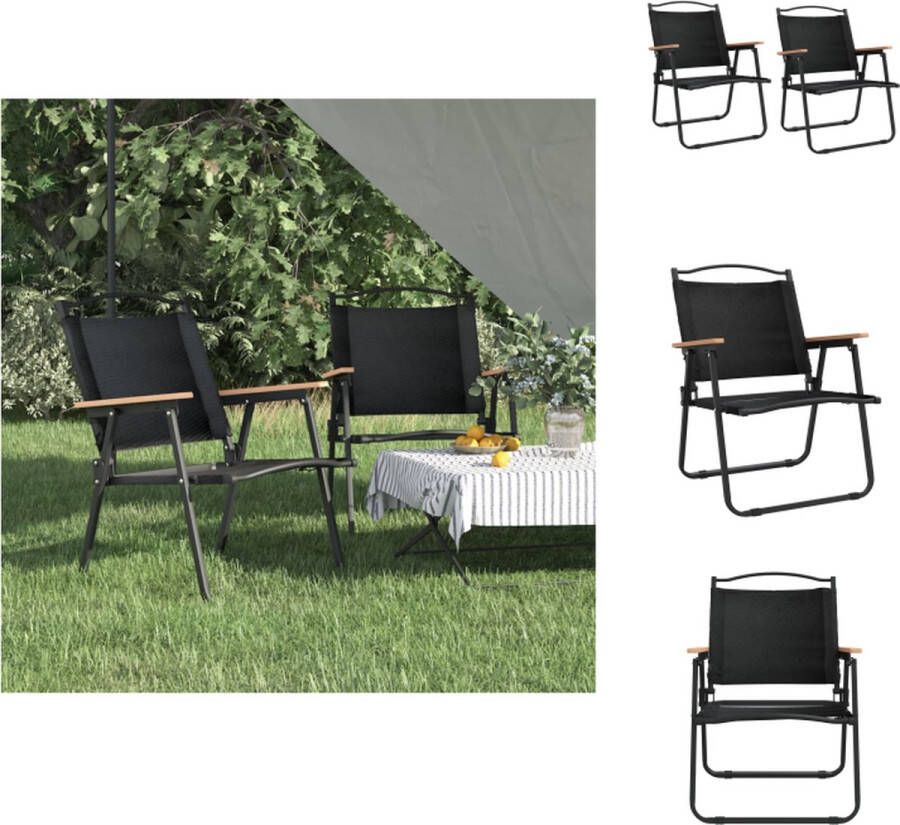 VidaXL Campingstoel Oxford Zwart 54x55x78 cm Stabiel Lichtgewicht Tuinstoel