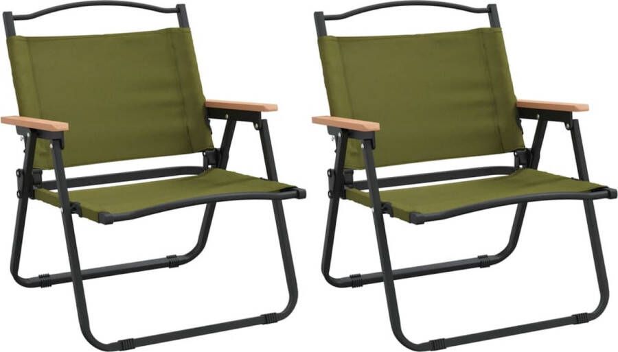 VidaXL -Campingstoelen-2-st-54x43x59-cm-oxford-stof-groen