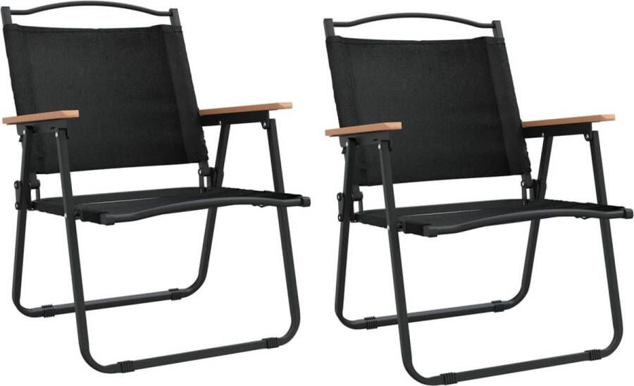 VidaXL -Campingstoelen-2-st-54x55x78-cm-oxford-stof-zwart