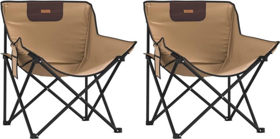 VidaXL Campingstoelen 2 st met vakje inklapbaar bruin