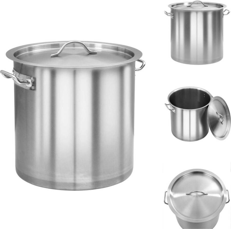VidaXL Cateringspan 36L Roestvrij Staal Geschikt voor Inductie Gas Met handvatten Pan