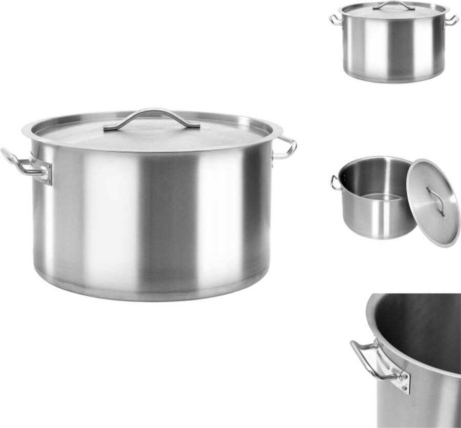 VidaXL Cateringspan 45 x 28 cm Roestvrij staal 44 L Inductie gas 2 handvatten Pan