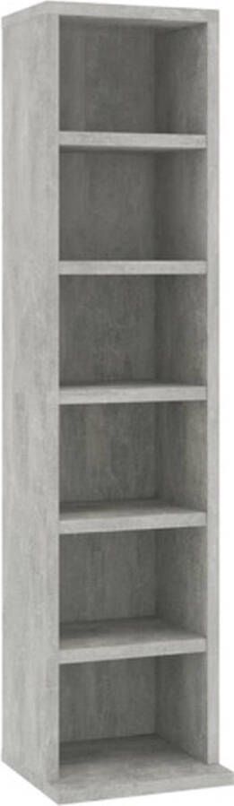 VidaXL Cd-kast 21x20x88 cm bewerkt hout betongrijs