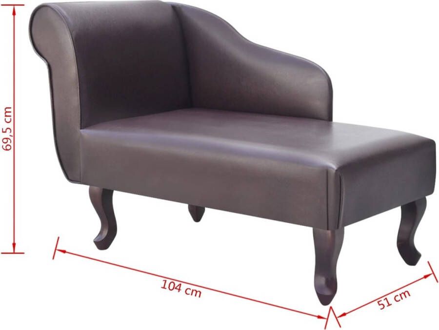 VidaXL -Chaise-longue-kunstleer-bruin