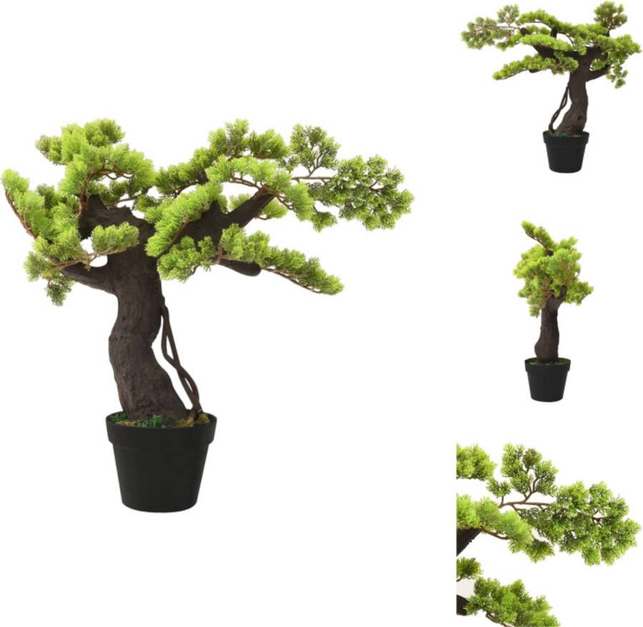 VidaXL Cipres Bonsai Kunstplant 70 cm Gedetailleerde bladeren Nooit verwelken Authentieke look Kunstplant