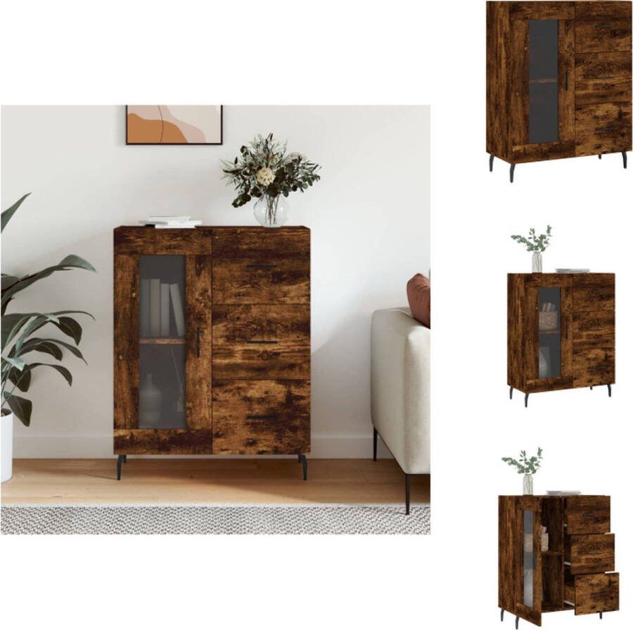 VidaXL Classic Dressoir Gerookt eiken 69.5 x 34 x 90 cm Stevig bewerkt hout Keukenkast