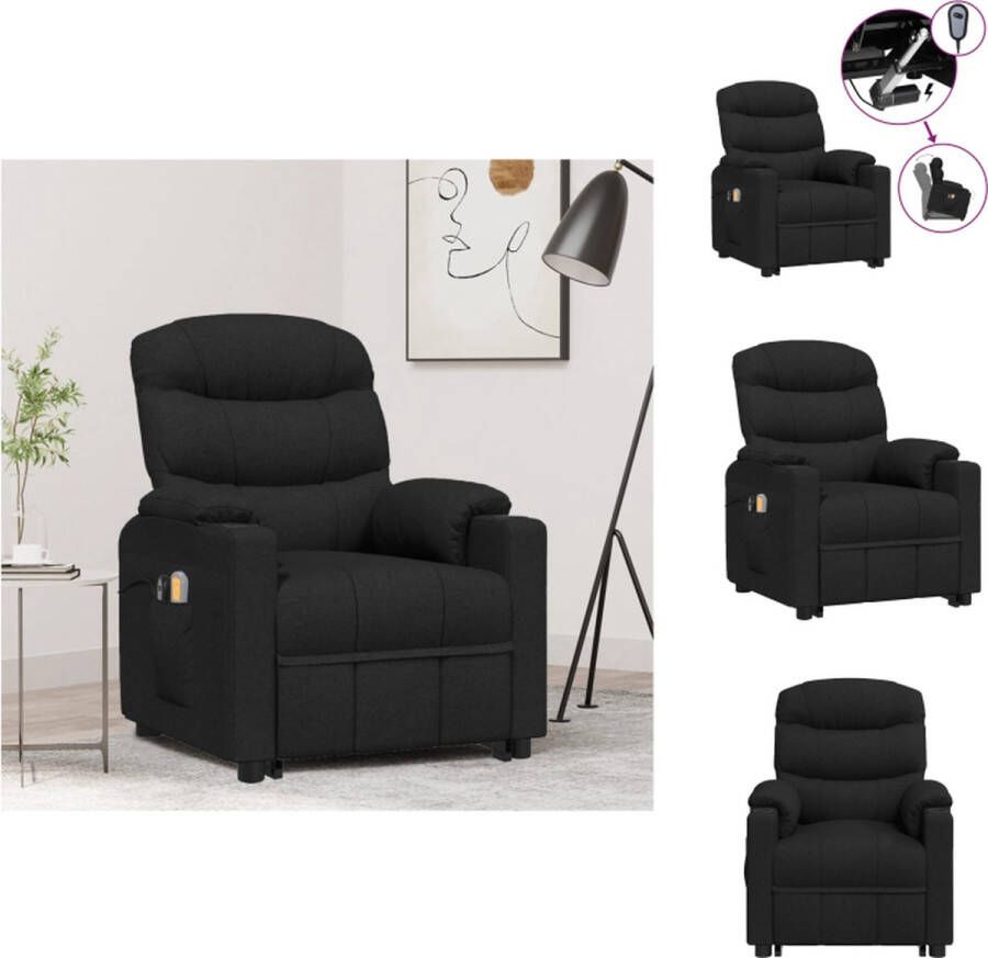 VidaXL Comfortabele Sta-op-massagestoel 75.5x92x105 cm Verstelbaar Heffunctie Fauteuil