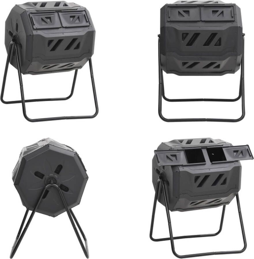 VidaXL Compostbak 160 L 73x64x95 zwart Compostbak Compostbakken Compost Composteren