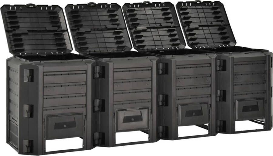 VIDAXL Compostbak 1 Zwart 1600 L Composteerbak