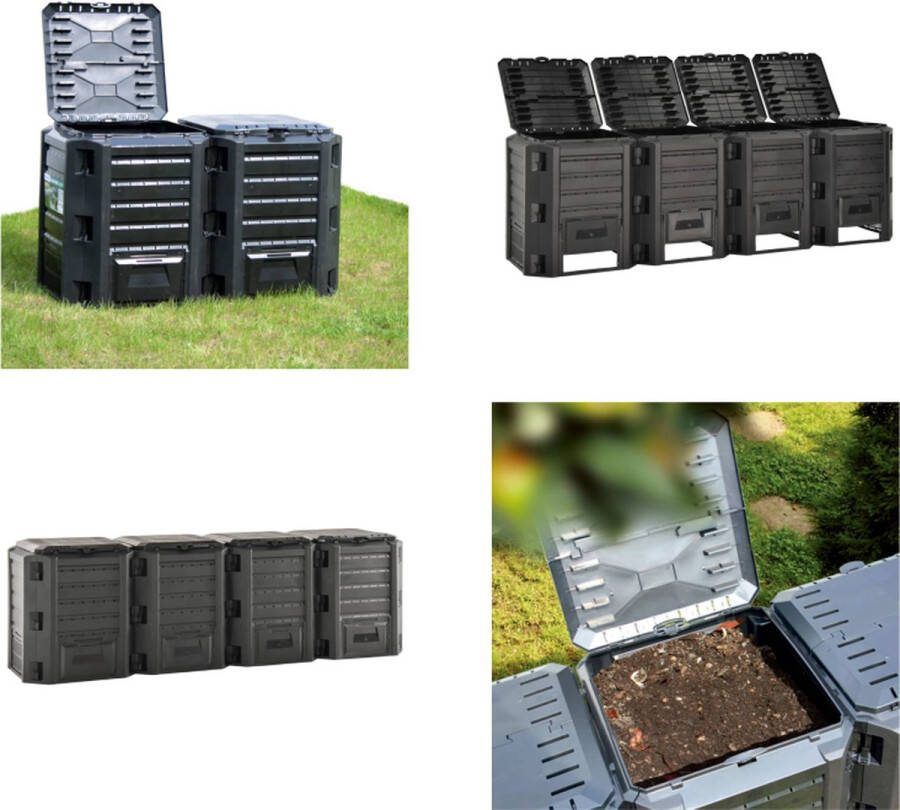 VidaXL Compostbak 1600 L zwart Compostbak Compostbakken Composteerbak Compostemmer