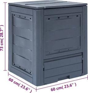 VidaXL Compostbak 260 L 60x60x73cm Grijs