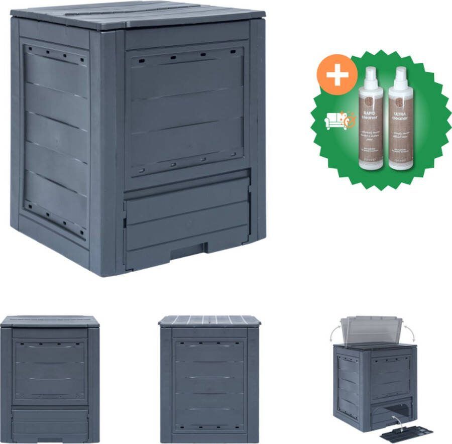VidaXL Compostbak 260 L 60x60x73cm grijs Compostbak Inclusief Onderhoudsset