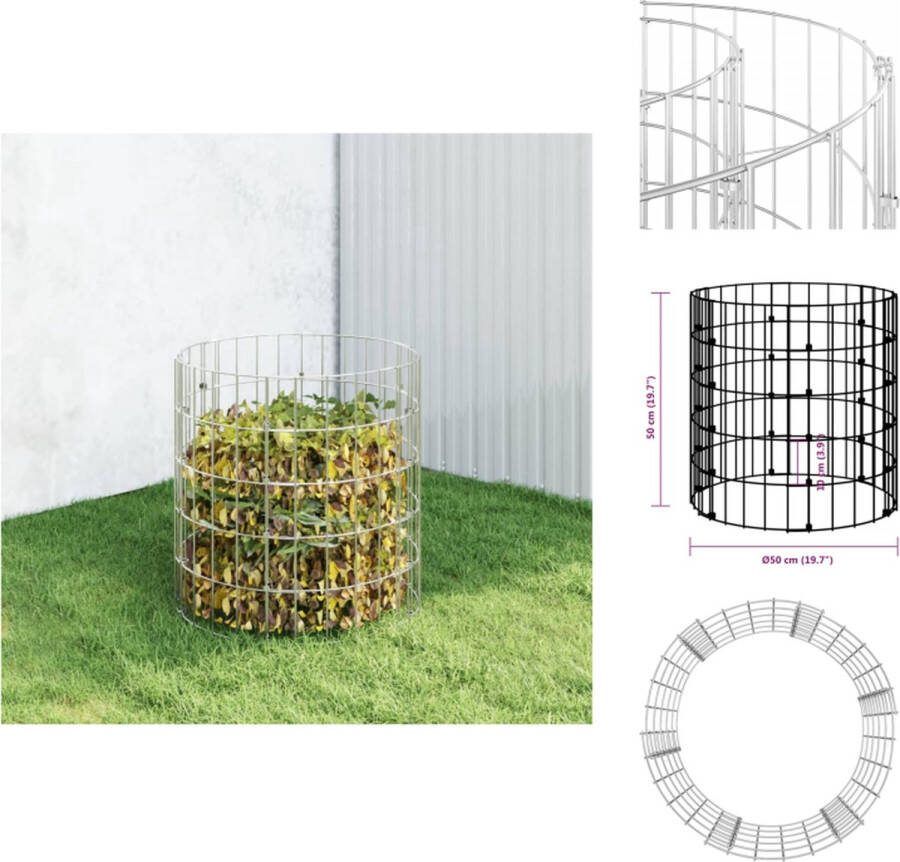 VidaXL Compostbak Ø50 x H50 cm Gegalvaniseerd staal Weerbestendig Compostbak