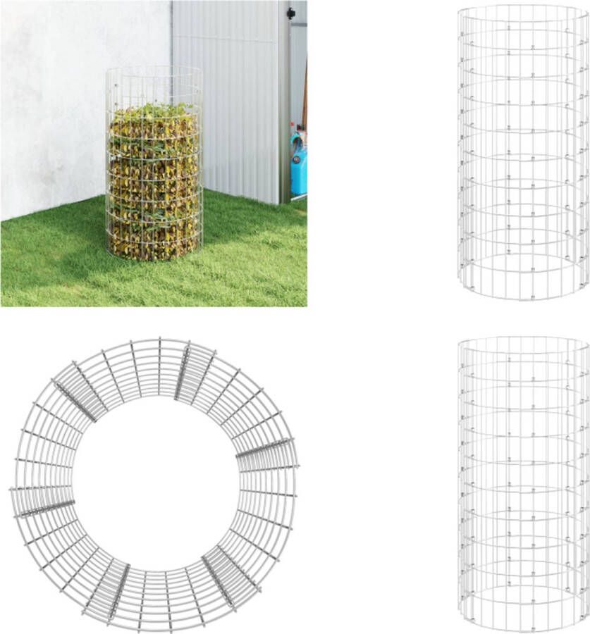 VidaXL Compostbak Ø50x100 cm gegalvaniseerd staal Compostbak Compostbakken Compost Composttrommel