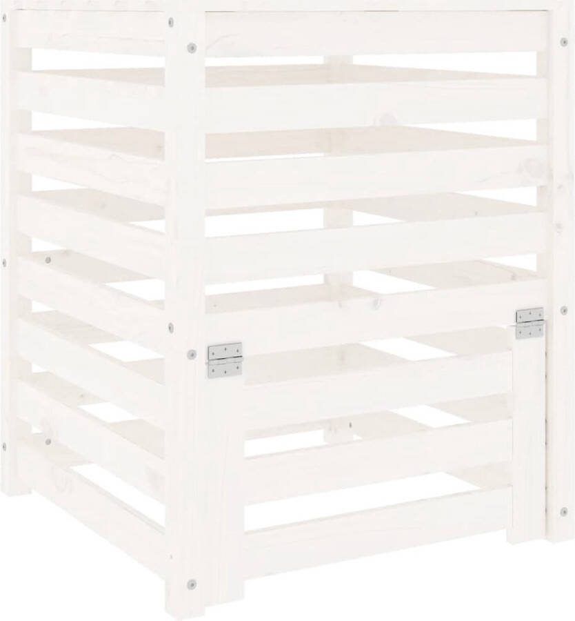VidaXL -Compostbak-63 5x63 5x77 5-cm-massief-grenenhout-wit