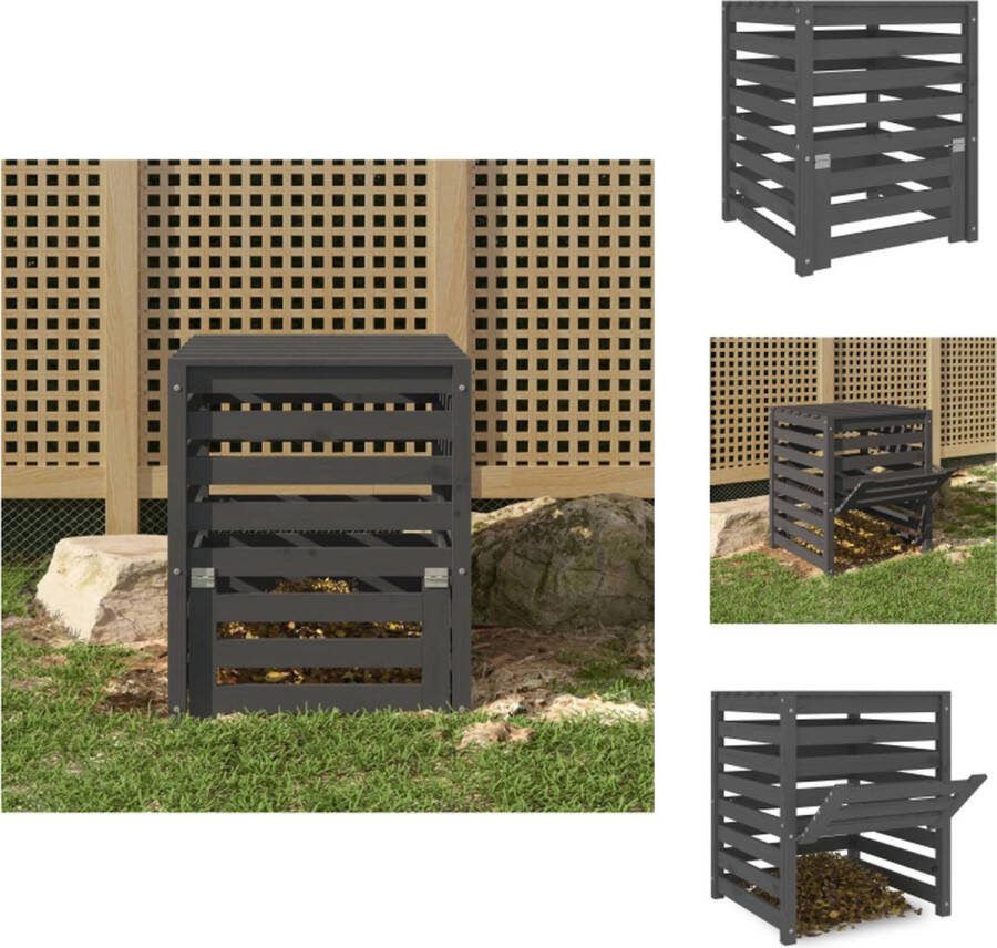 VidaXL Compostbak Grenenhout 63.5 x 63.5 x 77.5 cm Grote inhoud Compostbak
