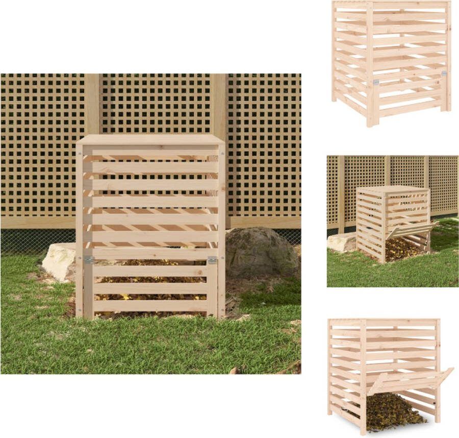 VidaXL Compostbak Massief grenenhout 82.5 x 82.5 x 99.5 cm Compostbak