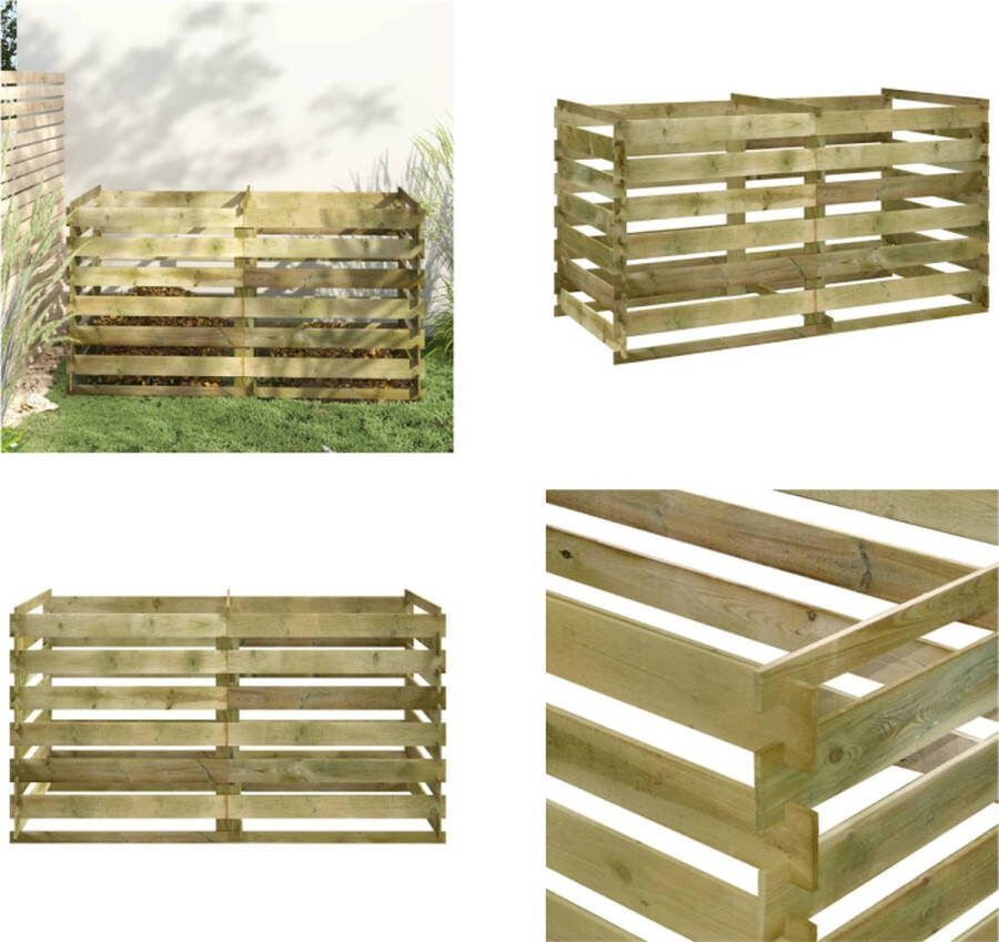 VidaXL Compostbak met latten geïmpregneerd grenenhout 180x90x90 cm Compostbak Compostbakken Compost Bak Compost Bakken