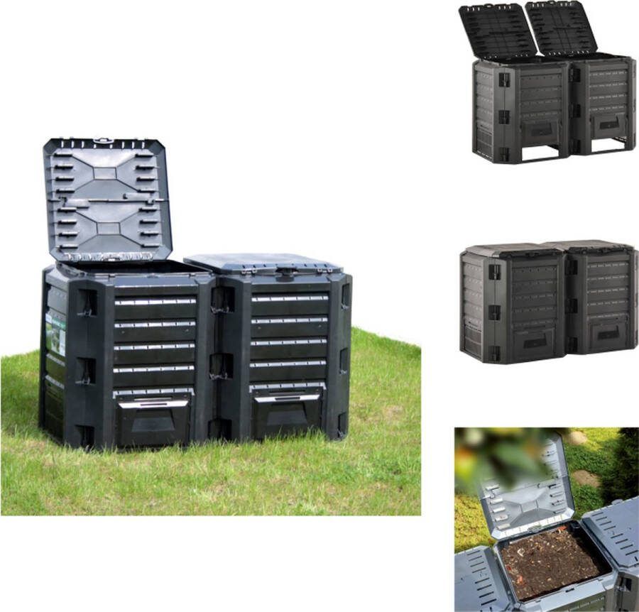 VidaXL Compostbak Weerbestendig Zwart 800L Compostbak