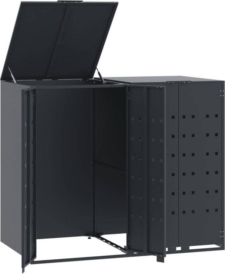 VidaXL Containerberging 2 containers 138x79x117 cm staal antraciet
