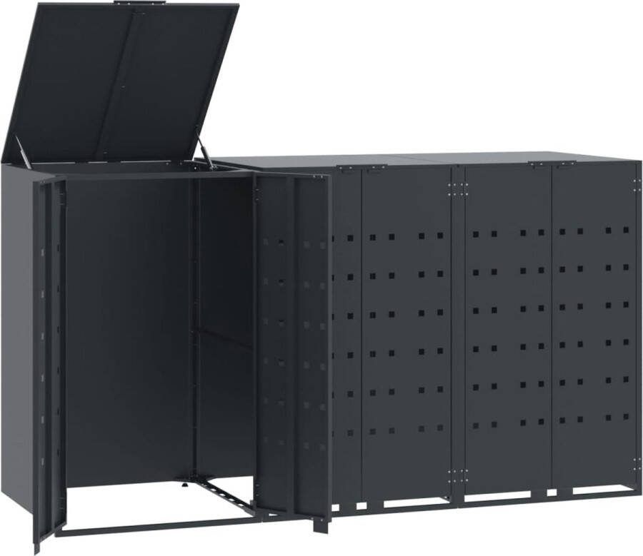 VidaXL Containerberging 3 containers 207x79x117 cm staal antraciet