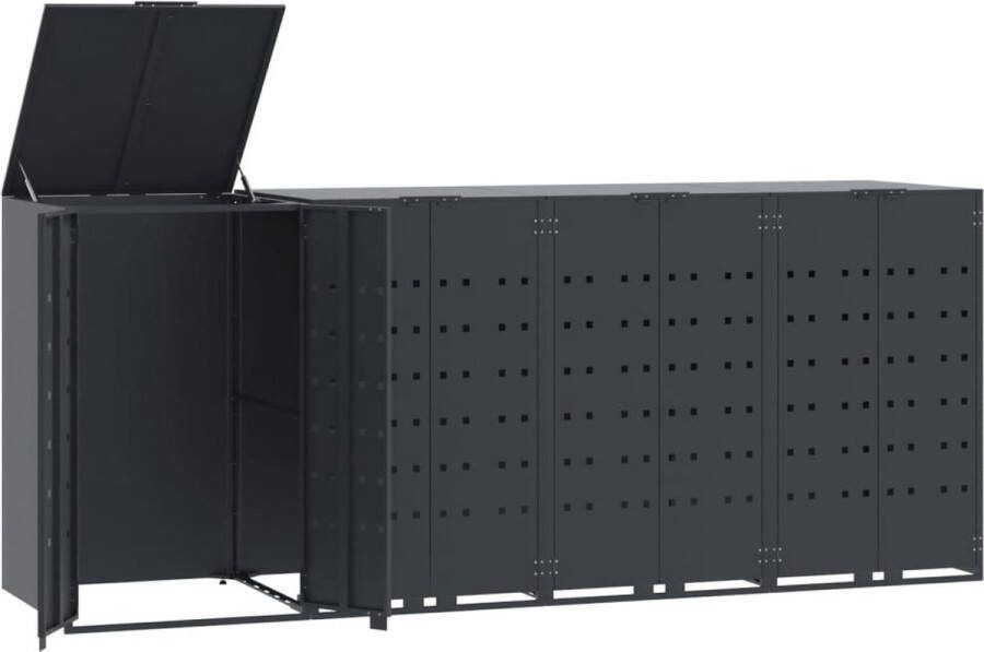 VidaXL Containerberging 4 containers 276x79x117 cm staal antraciet