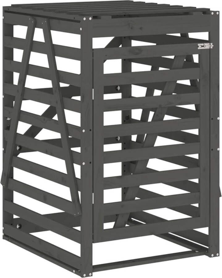 VidaXL -Containerberging-84x90x128 5-cm-massief-grenenhout-grijs