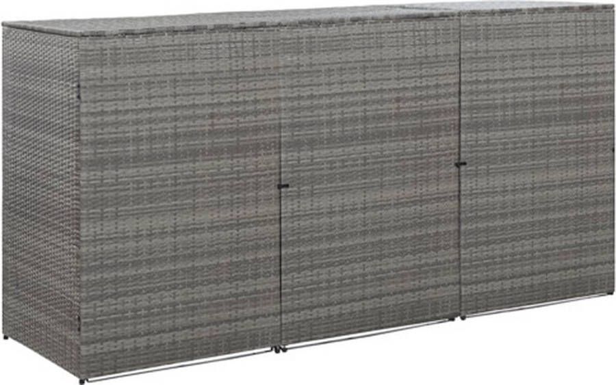vidaXL Containerberging driedubbel 229x78x120 cm poly rattan antraciet