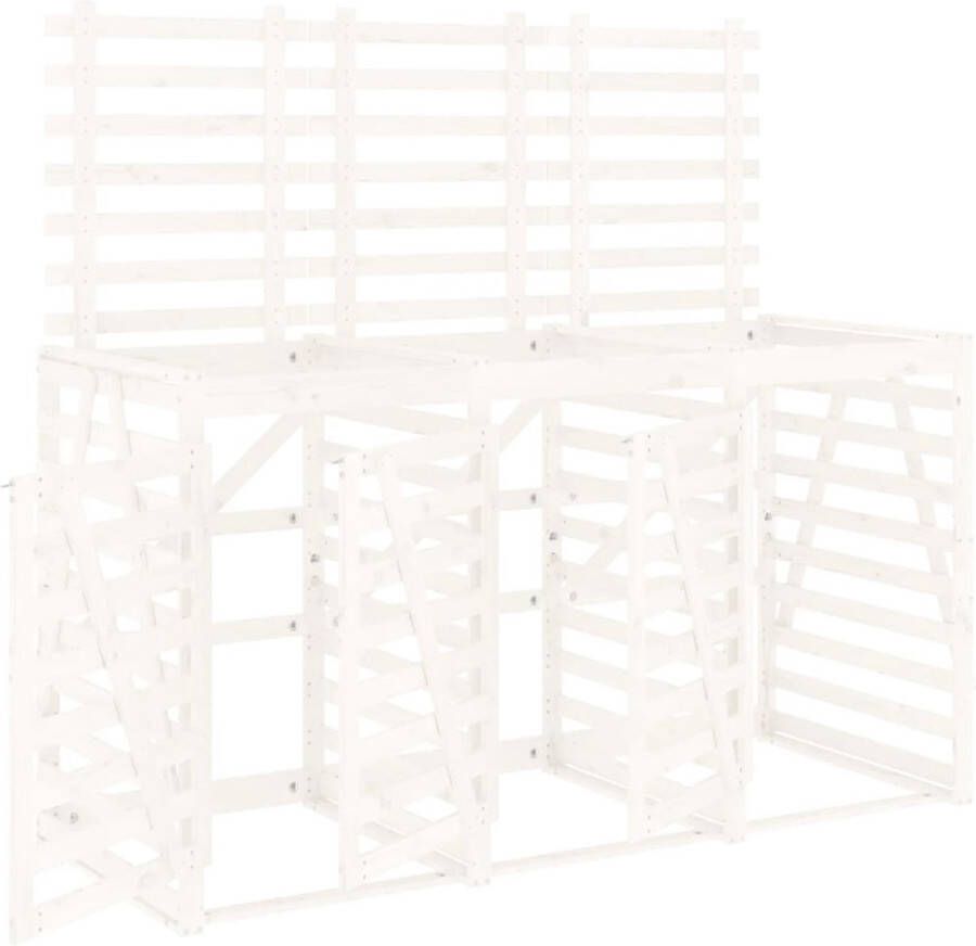VidaXL -Containerberging-drievoudig-massief-grenenhout-wit
