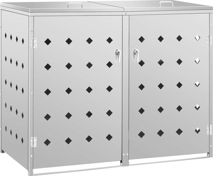 VIDAXL containerberging voor 2 vuilcontainers 240L zilver