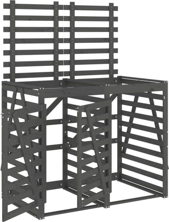 VidaXL -Containerberging-dubbel-massief-grenenhout-grijs