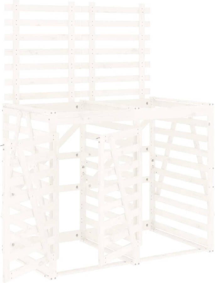 VidaXL -Containerberging-dubbel-massief-grenenhout-wit