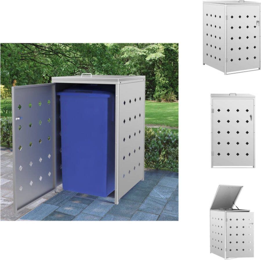 VidaXL Containerberging Roestvrij staal 69 x 77.5 x 115 cm Geschikt voor 240L Duurzaam en weerbestendig Afvalbakberging