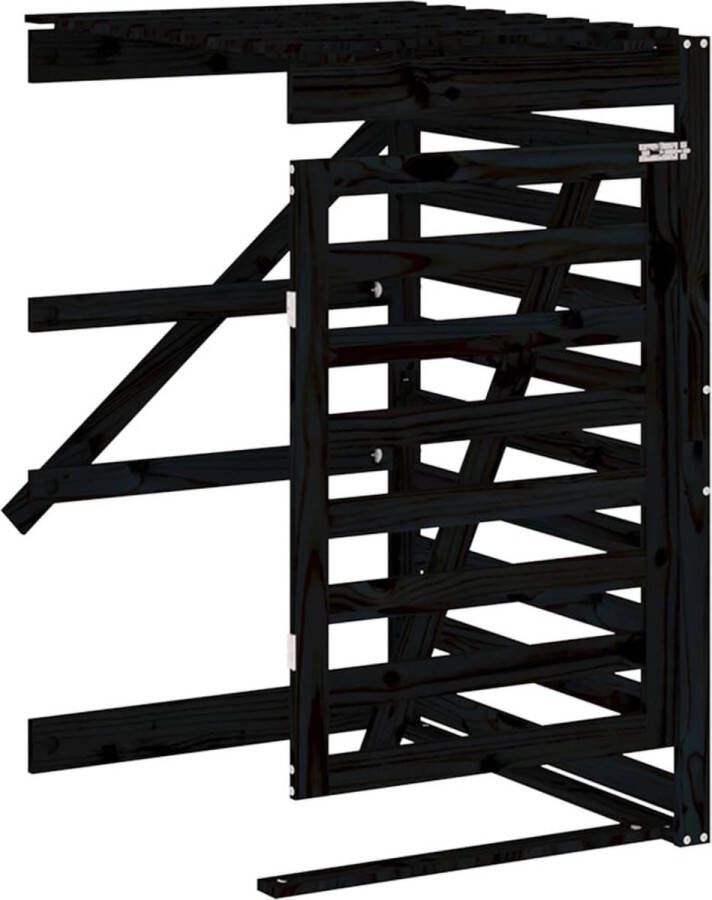 VidaXL -Containerberging-verlengstuk-massief-grenenhout-zwart