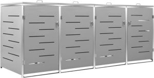 VidaXL Containerberging vierdubbel 276.5x77.5x115.5 cm roestvrij staal